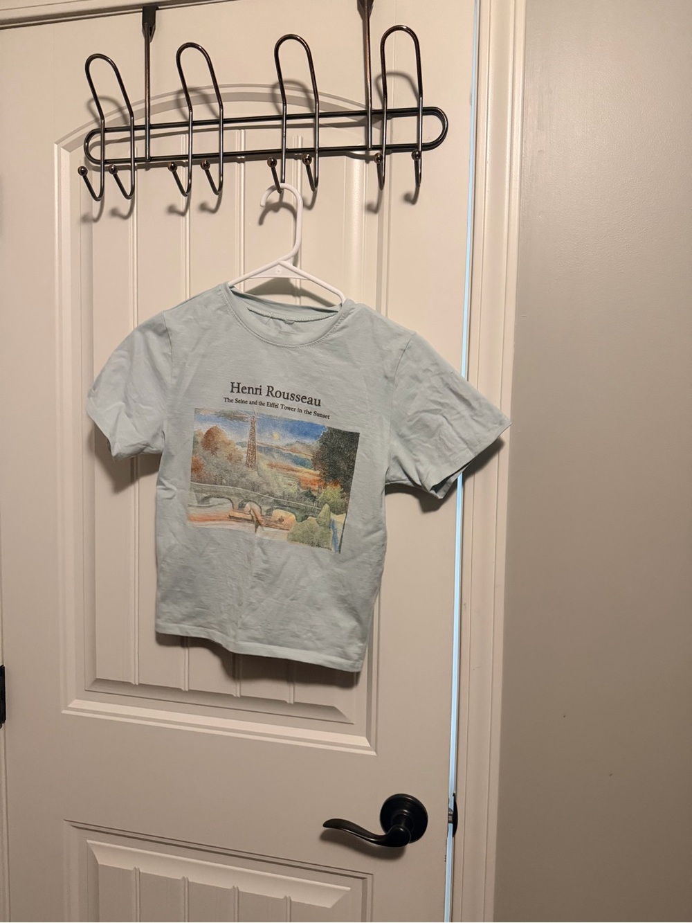 Juniors Light Blue Graphic Tee
